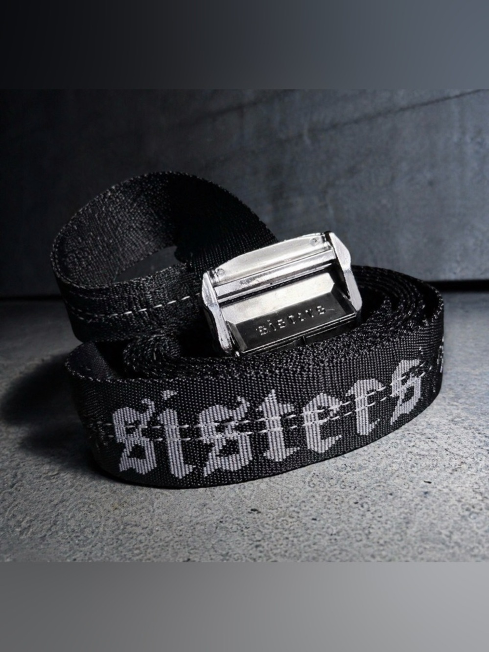 James Charles SISTERS Graphic Web Belt Black White Y2K Streetwear Goth Skater